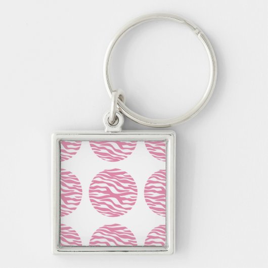 Zebraprint Stippen Premium Sleutelhanger (Voorkant)