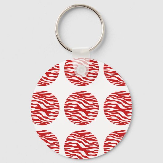 Zebraprint Stippen Sleutelhanger (Voorkant)