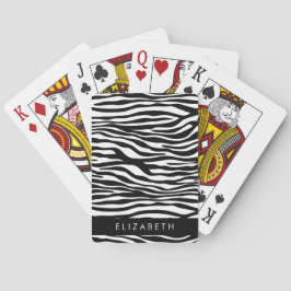 Zebraprint, Strepen, Zwart En Wit, Je Naam Pokerkaarten