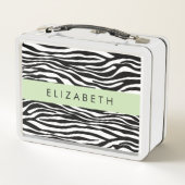 Zebraprint, strepen, zwart-wit, Jouw naam (Achterkant)