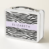 Zebraprint, strepen, zwart-wit, Jouw naam (Achterkant)