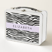 Zebraprint, strepen, zwart-wit, Jouw naam (Voorkant)