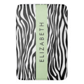 Zebraprint, strepen, zwart-wit, Jouw naam Badmat (Voorkant Verticaal)