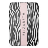 Zebraprint, strepen, zwart-wit, Jouw naam Badmat (Voorkant Verticaal)