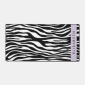 Zebraprint, strepen, zwart-wit, Jouw naam Bureaumat (Voorkant)