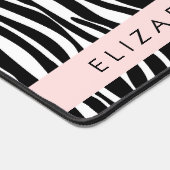 Zebraprint, strepen, zwart-wit, Jouw naam Bureaumat (Hoek)