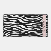 Zebraprint, strepen, zwart-wit, Jouw naam Bureaumat (Voorkant)