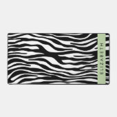 Zebraprint, strepen, zwart-wit, Jouw naam Bureaumat (Voorkant)