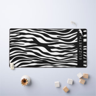 Zebraprint, strepen, zwart-wit, Jouw naam Bureaumat
