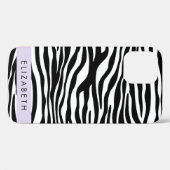Zebraprint, strepen, zwart-wit, Jouw naam Case-Mate iPhone Case (Achterkant (horizontaal))