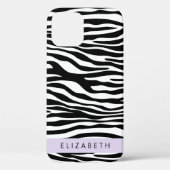 Zebraprint, strepen, zwart-wit, Jouw naam Case-Mate iPhone Case (Achterkant)