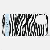 Zebraprint, strepen, zwart-wit, Jouw naam Case-Mate iPhone Case (Achterkant (horizontaal))
