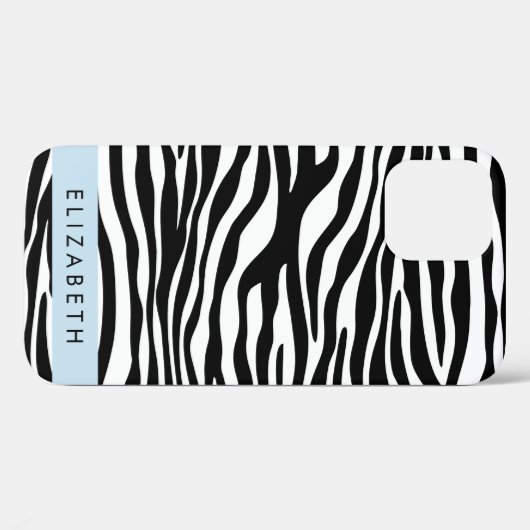 Zebraprint, strepen, zwart-wit, Jouw naam Case-Mate iPhone Case (Achterkant (horizontaal))