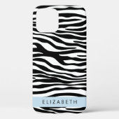 Zebraprint, strepen, zwart-wit, Jouw naam Case-Mate iPhone Case (Achterkant)
