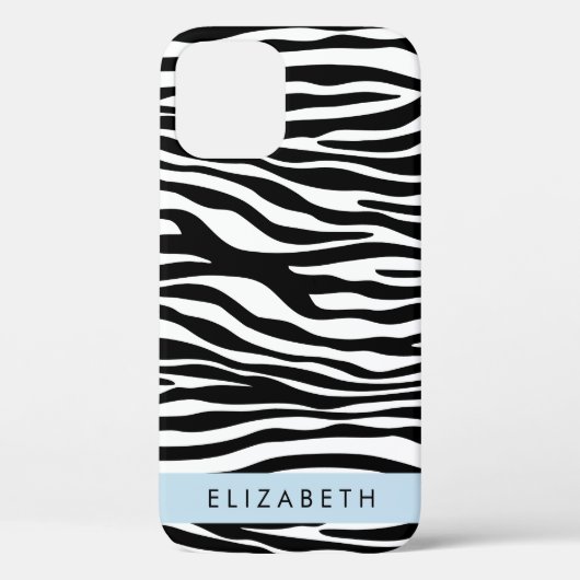 Zebraprint, strepen, zwart-wit, Jouw naam Case-Mate iPhone Case (Achterkant)