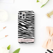 Zebraprint, strepen, zwart-wit, Jouw naam Case-Mate iPhone Case