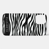 Zebraprint, strepen, zwart-wit, Jouw naam Case-Mate iPhone Case (Achterkant (horizontaal))