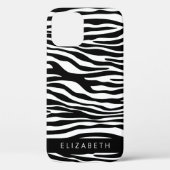 Zebraprint, strepen, zwart-wit, Jouw naam Case-Mate iPhone Case (Achterkant)