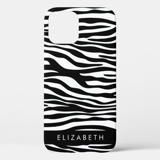 Zebraprint, strepen, zwart-wit, Jouw naam Case-Mate iPhone Case (Achterkant)