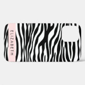 Zebraprint, strepen, zwart-wit, Jouw naam Case-Mate iPhone Case (Achterkant (horizontaal))