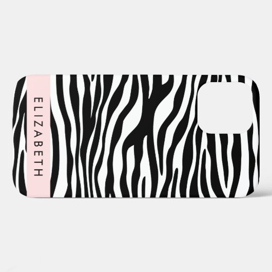 Zebraprint, strepen, zwart-wit, Jouw naam Case-Mate iPhone Case (Achterkant (horizontaal))