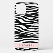 Zebraprint, strepen, zwart-wit, Jouw naam Case-Mate iPhone Case (Achterkant)