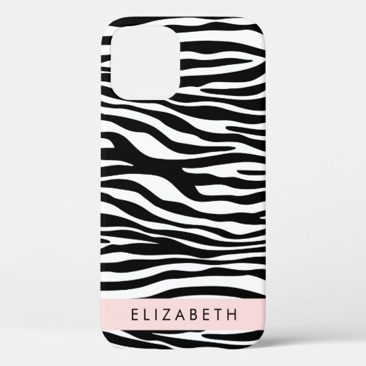 Zebraprint, strepen, zwart-wit, Jouw naam Case-Mate iPhone Case (Achterkant)