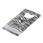 Zebraprint, strepen, zwart-wit, Jouw naam Creditkaart Flessenopener (Achterkant Gekanteld)