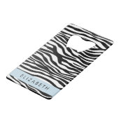 Zebraprint, strepen, zwart-wit, Jouw naam Creditkaart Flessenopener (Voorkant Gekanteld)