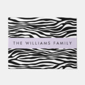 Zebraprint, strepen, zwart-wit, Jouw naam Deurmat (Voorkant)