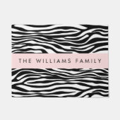 Zebraprint, strepen, zwart-wit, Jouw naam Deurmat (Voorkant)