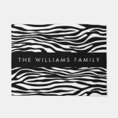 Zebraprint, strepen, zwart-wit, Jouw naam Deurmat (Voorkant)