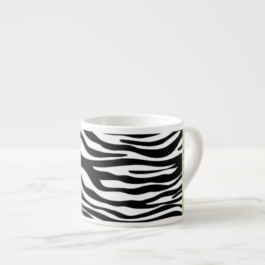 Zebraprint, strepen, zwart-wit, Jouw naam Espresso Kop (Voorkant rechts)