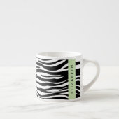 Zebraprint, strepen, zwart-wit, Jouw naam Espresso Kop (Rechts)