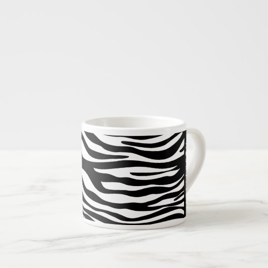 Zebraprint, strepen, zwart-wit, Jouw naam Espresso Kop (Voorkant rechts)