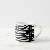 Zebraprint, strepen, zwart-wit, Jouw naam Espresso Kop (Rechts)