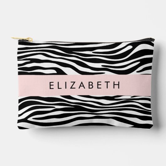 Zebraprint, strepen, zwart-wit, Jouw naam Etui (Voorkant)