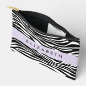Zebraprint, strepen, zwart-wit, Jouw naam Etui (Open)