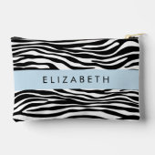Zebraprint, strepen, zwart-wit, Jouw naam Etui (Achterkant)