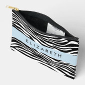 Zebraprint, strepen, zwart-wit, Jouw naam Etui (Open)