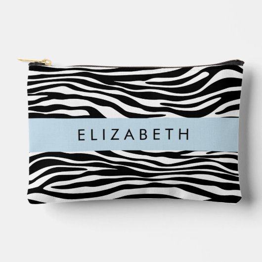 Zebraprint, strepen, zwart-wit, Jouw naam Etui (Voorkant)