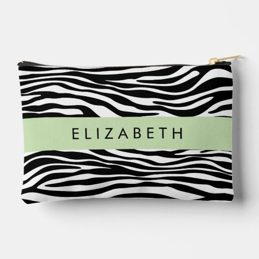 Zebraprint, strepen, zwart-wit, Jouw naam Etui (Achterkant)