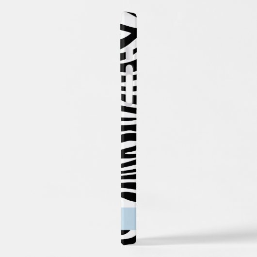 Zebraprint, strepen, zwart-wit, Jouw naam iPhone Hoesje (Linkerkant)