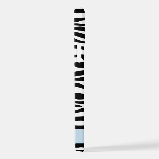 Zebraprint, strepen, zwart-wit, Jouw naam iPhone Hoesje (Rechterkant)