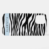 Zebraprint, strepen, zwart-wit, Jouw naam iPhone Hoesje (Achterkant horizontaal)