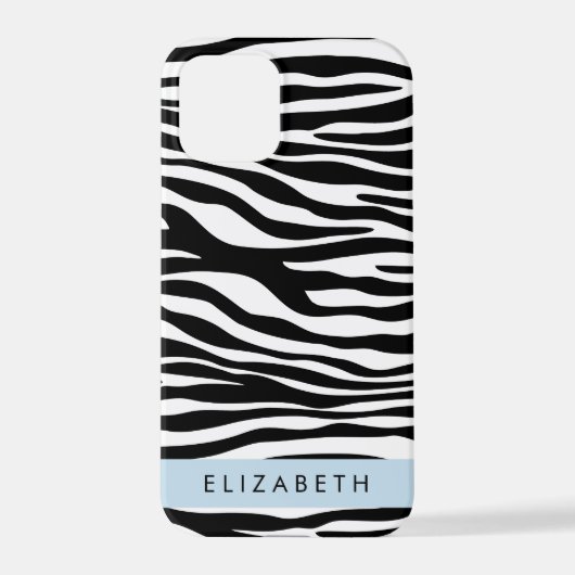 Zebraprint, strepen, zwart-wit, Jouw naam iPhone Hoesje (Achterkant)