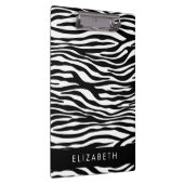 Zebraprint, strepen, zwart-wit, Jouw naam Klembord (Rechts)