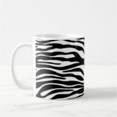 Zebraprint, strepen, zwart-wit, Jouw naam Koffiemok (Links)