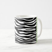 Zebraprint, strepen, zwart-wit, Jouw naam Koffiemok (Voorkant rechts)