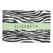 Zebraprint, strepen, zwart-wit, Jouw naam Kussensloop (Achterkant)
